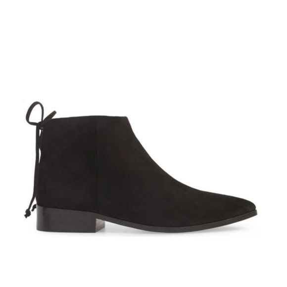 Splendid Niva Pointed Toe Suede Booties in Black - Picture 2 of 16